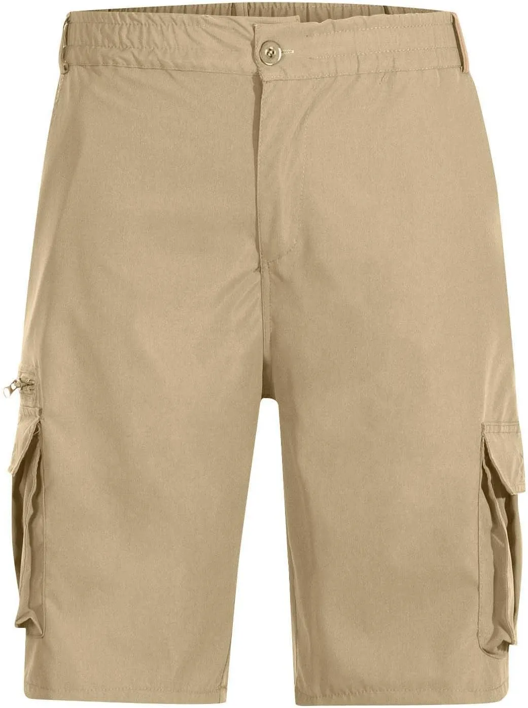 Cargo Shorts for Men Summer Work Hiking Pants Elastic Waist Knee Length Big and Tall Bermuda Shorts with Pockets