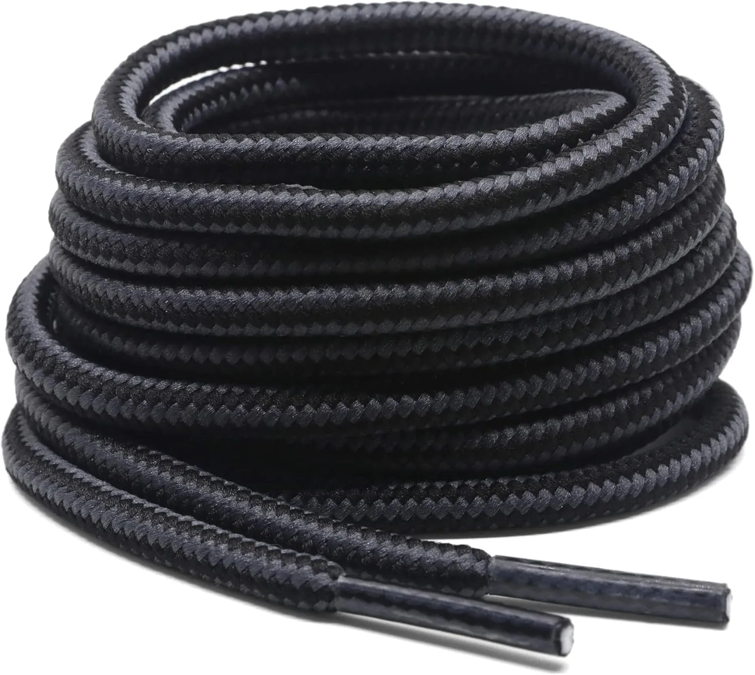 DELELE 2 Pair Round Boot Laces Outdoor Hiking Walking Shoelaces Dual Coloured Striped Shoe Lace Work Shoe Strings