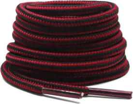 DELELE 2 Pair Round Boot Laces Outdoor Hiking Walking Shoelaces Dual Coloured Striped Shoe Lace Work Shoe Strings