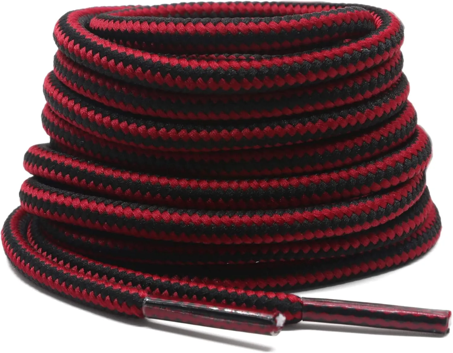 DELELE 2 Pair Round Boot Laces Outdoor Hiking Walking Shoelaces Dual Coloured Striped Shoe Lace Work Shoe Strings