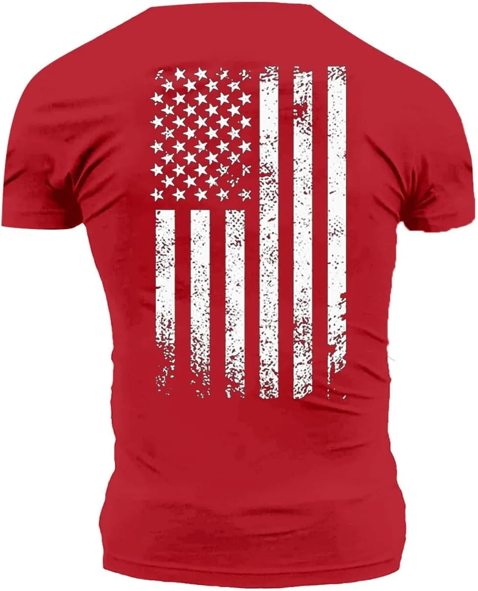 Independence Day Men's Shirt American Button Up Short Sleeve Shirt Crewneck 4 of July Quick Dry Tops