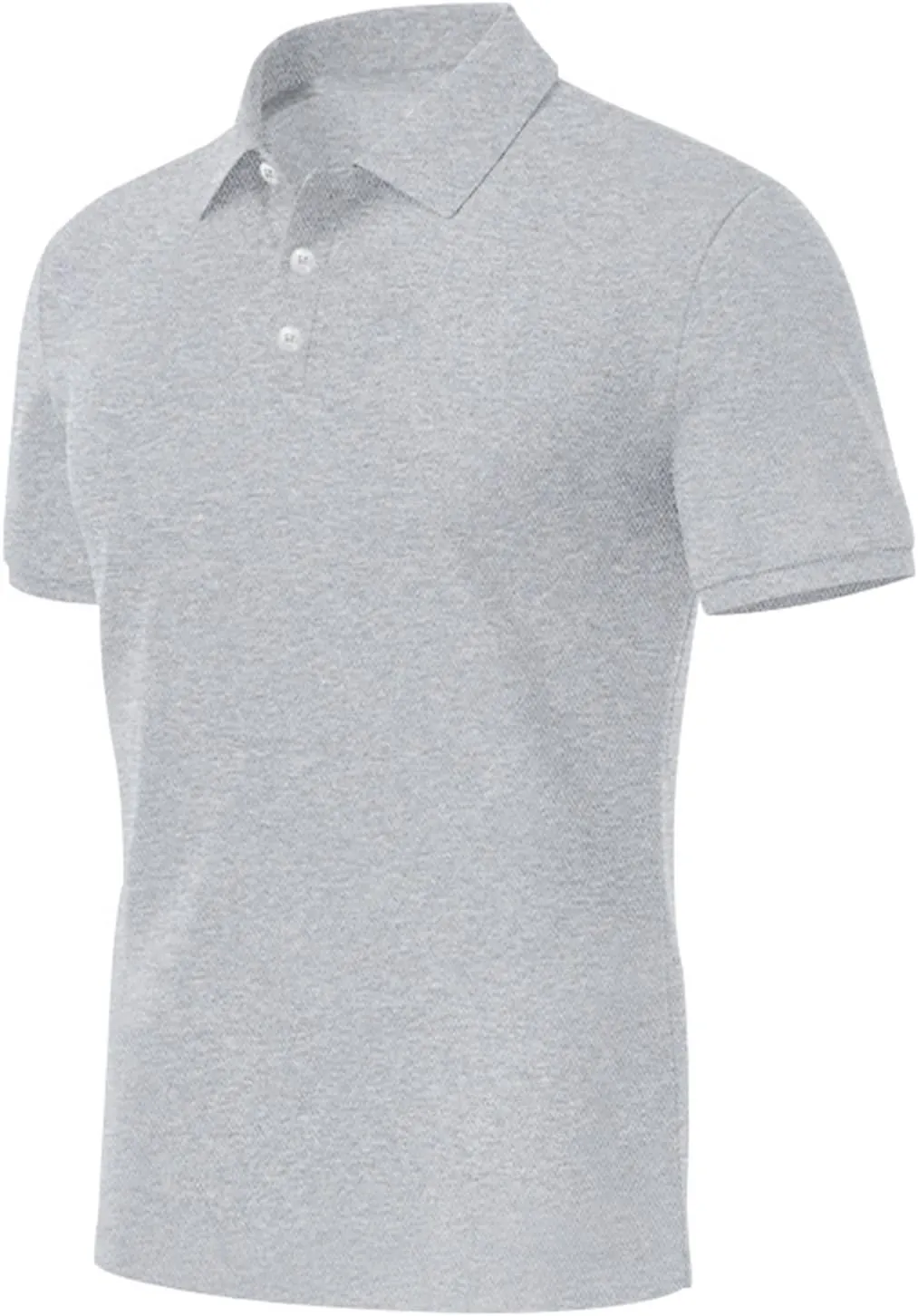 Men Polo Shirts Short Sleeve Casual for Golf, 3 Buttons Quick Dry Pique Jersey, Performance Work Polos with Collar
