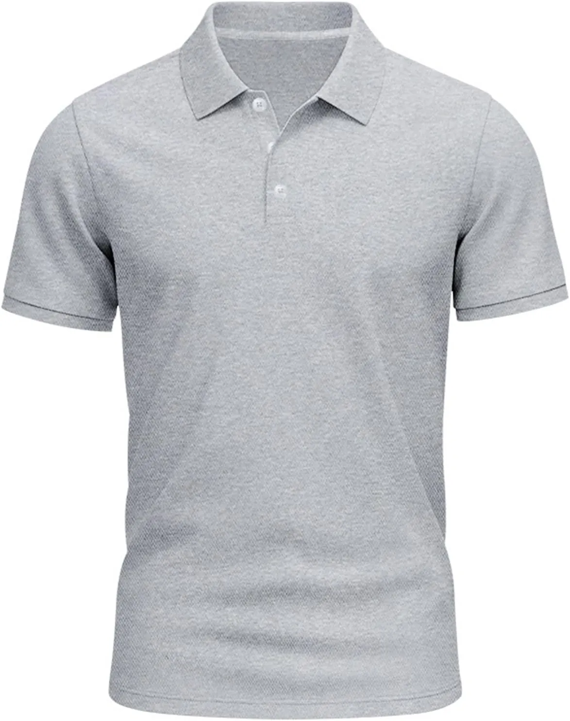 Men Polo Shirts Short Sleeve Casual for Golf, 3 Buttons Quick Dry Pique Jersey, Performance Work Polos with Collar