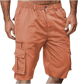 Men's Shorts Hiking 2025 Casual Outdoor Elastic Waist Shorts Travel Summer Athletic Big and Tall Fashion Short Pants