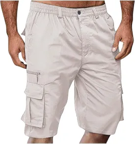 Men's Shorts Hiking 2025 Casual Outdoor Elastic Waist Shorts Travel Summer Athletic Big and Tall Fashion Short Pants
