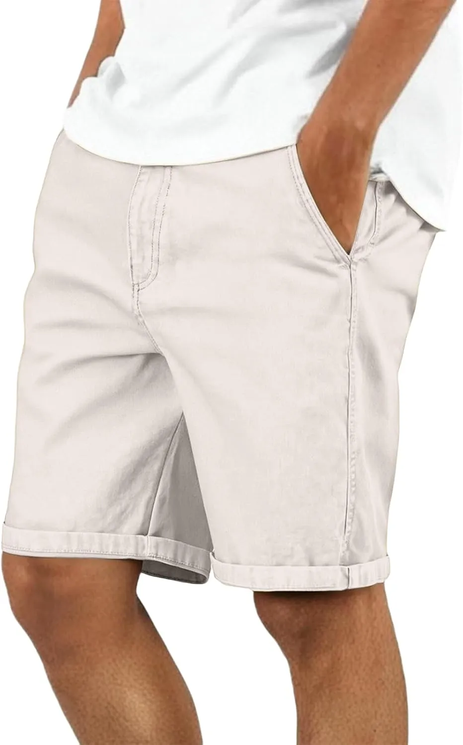 Men's Stretch Chino Short Performance Relaxed Fit Cargo Shorts Summer Lightweight Outdoor Hiking Short with Pocket