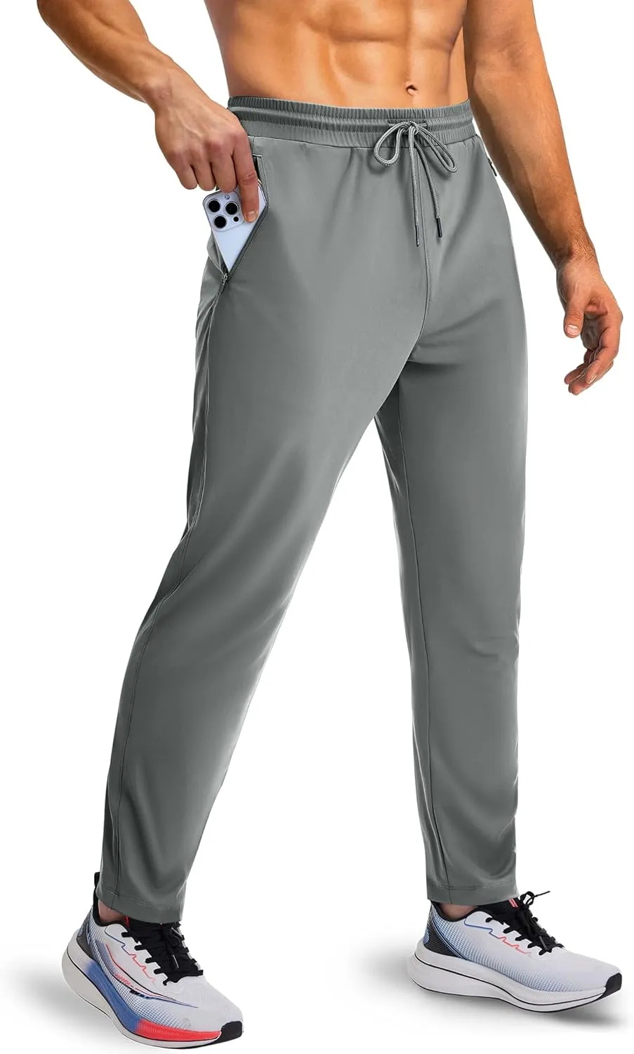 Men's Sweatpants with Zipper Pockets, Athletic Joggers Pants for Running, Workout, Outdoor