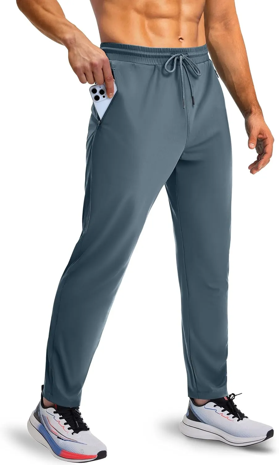 Men's Sweatpants with Zipper Pockets, Athletic Joggers Pants for Running, Workout, Outdoor