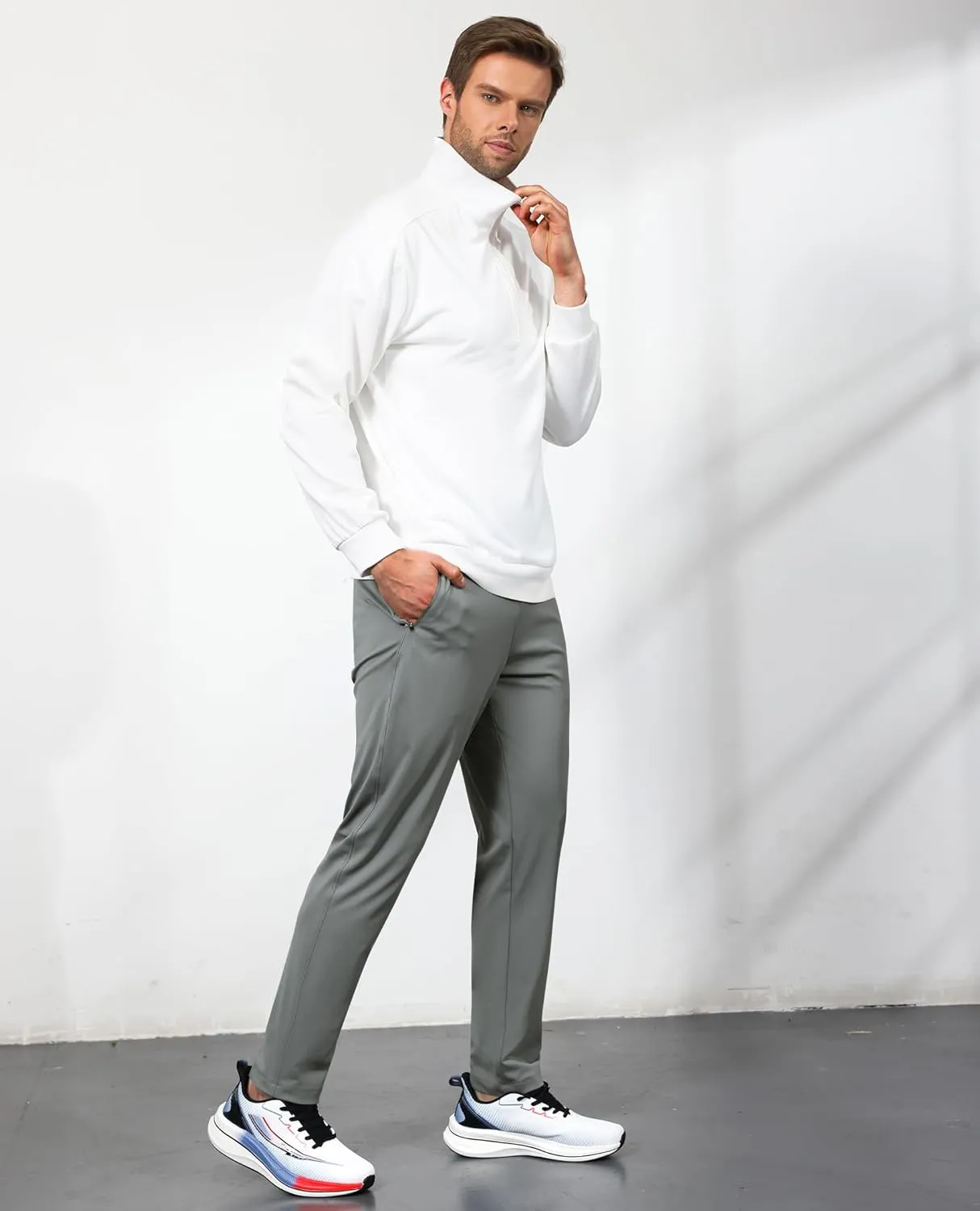 Men's Sweatpants with Zipper Pockets, Athletic Joggers Pants for Running, Workout, Outdoor