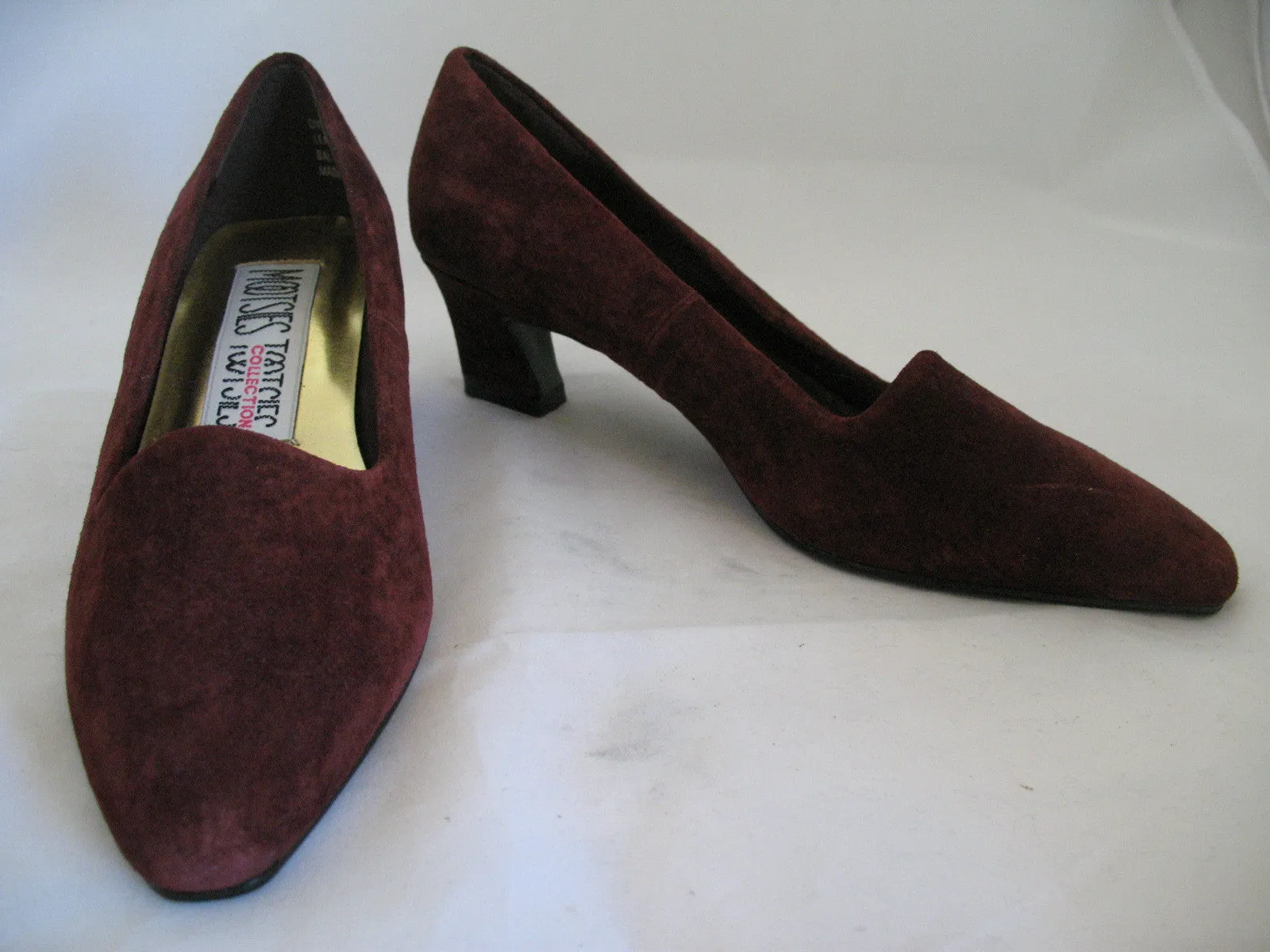 New Y2K Vintage Mootsies Tootsies Womens Classic Pump Shoes Heels Leather Suede Velvet