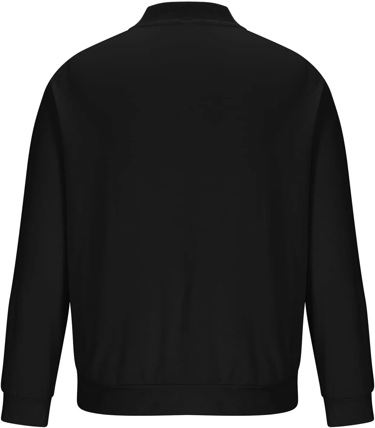Stand Collar Bomber Jacket for Men Full Zipper Crop Coat Elastic Long Sleeve Outdoor Cardigan Outwear with Pokets
