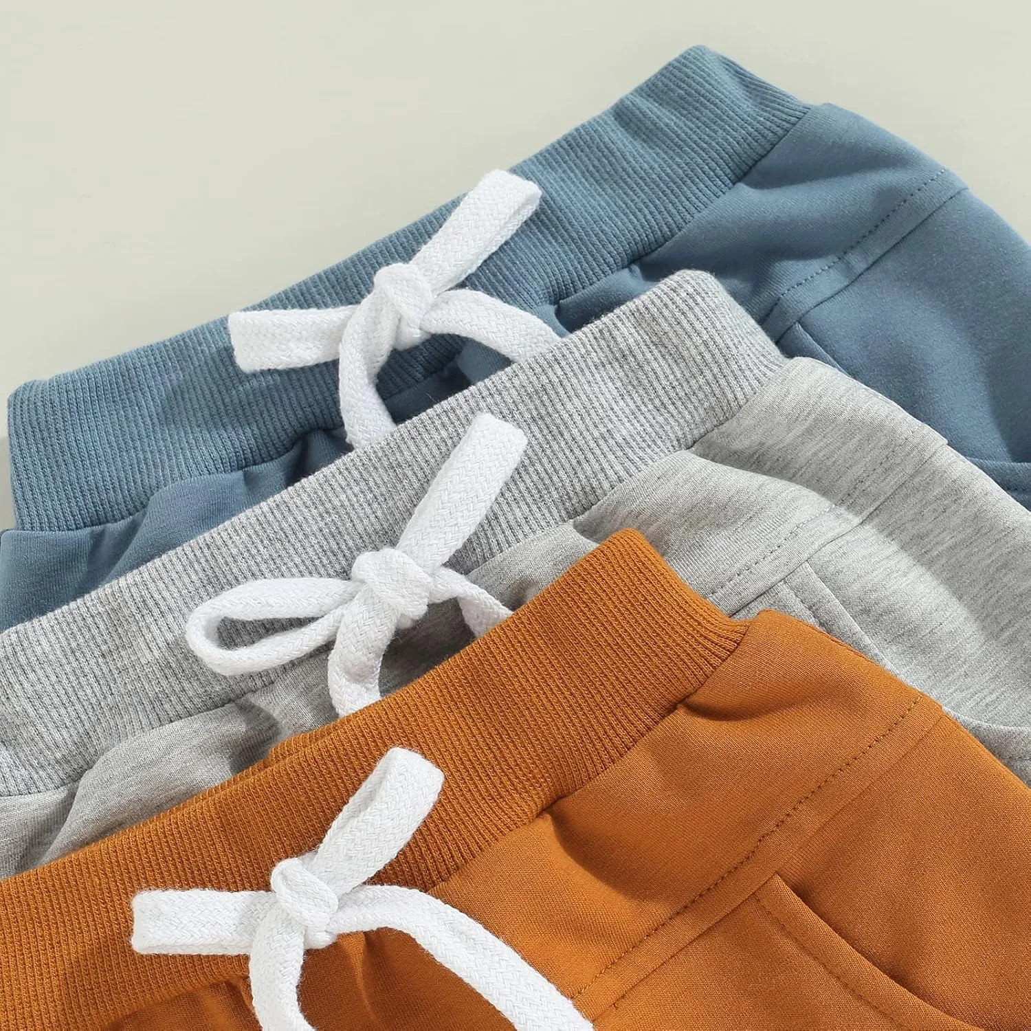 Yoawdats Baby Boys' 3-Pack Pull-on Jogger Shorts Knit Shorts Classic Fit Elastic Waist Toddler Shorts Kids Multipacks Pants